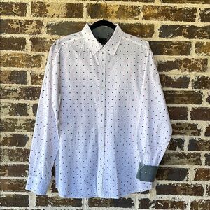 Sahara Club Novelty Poker Print Long Sleeve Button Down Shirt Size Large